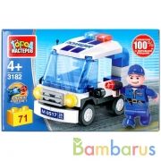 Конструктор ПОЛИЦЕЙСКИЙ на машине, 71 дет. Город мастеров в кор.80шт | фото №0