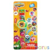 Часы с проектором СМЕШАРИКИ 24 кадра на блист. Умка в кор.2*144шт | фото №0