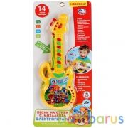 Электрогитара на бат. 14 песен и мелодий на стихи С.Михалкова. ТМ "УМКА" на блистере в кор.2*72шт | фото №0