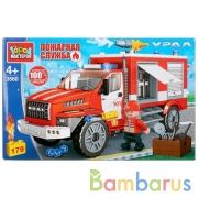 Конструктор "Город мастеров" пожарный урал некст, с фигуркой, 179дет. в русс. кор. в кор.2*18шт | фото №0