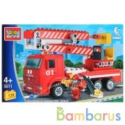 Конструктор "Город мастеров" камаз: пожарная машина с люлькой, 136дет. в русс. кор. в кор.2*18шт | фото №0