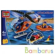 Конструктор "Город мастеров" спасательный вертолет, с фигурками, 135 дет. в русс. кор. в кор.2*18шт | фото №0