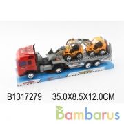 Трейлер инерц. с 2-мя тракторами, в ассорт. 601-5 в пласт. 35*8,5*12см в кор.2*36шт | фото №0