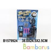 Набор полиция (пистолет+присоски+жетон+наручники+мишень+удостоверение) на карт. в кор.2*144шт | фото №0