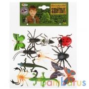 НАБОР ИЗ 12-И РЕПТИЛИЙ И НАСЕКОМЫХ "ИГРАЕМ ВМЕСТЕ" 5СМ В ПАК. С РУСС. ХЕДЕРОМ в кор.8*24наб | фото №0