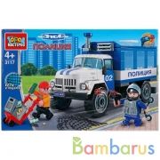 Конструктор "Город мастеров" полицейский зил, с фигурками, 129дет. в русс. кор. в кор.2*18шт | фото №0