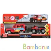 ТМ ТЕХНОПАРК. МАШИНЫ МЕТАЛЛ. UAZ HUNTER 11,5СМ, ИНЕРЦ., С КВАДРОЦИКЛОМ 7,5СМ НА ПРИЦЕПЕ в кор.2*12шт | фото №0