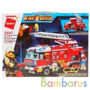 Конструктор пласт. пожарная машина, с фигурками, 366дет. в кор. в кор.12шт | фото №0