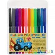 Фломастеры Синий ТРАКТОР 12цв, круглые Умка в кор.8*12шт | фото №0