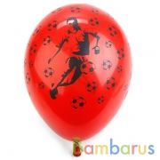 ШАРИК НАДУВНОЙ ШЕЛКОГРАФИЯ 12" ПАСТЕЛЬ  ФУТБОЛИСТ И МЯЧИ  УП-25ШТ | фото №0