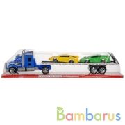 Трейлер инерц. с машинками, цвет в ассорт. в пласт. в кор.2*24шт | фото №0