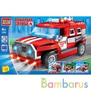 Конструктор ДЖИП пожарной СЛУЖБЫ (свет, звук, мотор), 72дет. Город мастеров в кор.2*24шт | фото №0