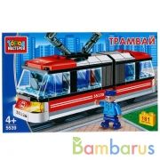 Конструктор трамвай с гармошкой, с фигуркой, 181дет. в кор. "Город мастеров" в кор.2*18шт | фото №0