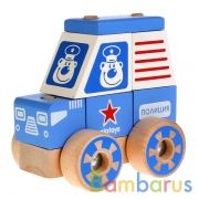 КОНСТРУКТОР-КАТАЛКА "ПОЛИЦЕЙСКАЯ МАШИНА МАЛАЯ" 7 ДЕТАЛЕЙ в кор.12шт | фото №0