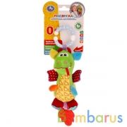 Текстильная игрушка погремушка дракон с прорезывателем на блистере Умка в кор.140шт | фото №0