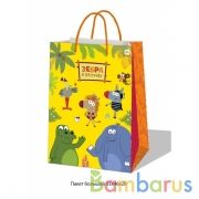 Пакет подарочный Зебра в клеточку 33*46*20см, глянцевый ИГРАЕМ ВМЕСТЕ в кор.150шт | фото №0