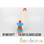 Каталка с ручкой озвуч. в ассорт. 0356 в пак. в кор.2*36шт | фото №0