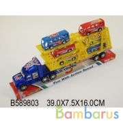 Трейлер инерц. с 6-ю автобусами, цвет в ассорт. в пласт. в кор.2*36шт | фото №0