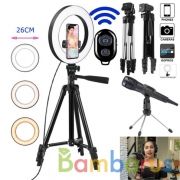 Сcветодиодный кольцевой светильник для фотографирования с микрофоном | фото №0