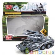 МОДЕЛЬ "ТЕХНОПАРК" МЕТАЛЛ. ИНЕРЦ. ЗРК ОСА, СЕР.КАМУФ. 15СМ, РАКЕТЫ ВРАЩ. 360ГР. В КОР. в кор.2*24шт | фото №0