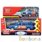 Машина металл ваз-2104 жигули спорт 12см, открыв. двери, инерц., синий в кор. Технопарк в кор.2*36шт | фото №0