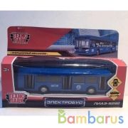 Машина металл электробус, 16,5 см, двери,  инерц., кор. Технопарк в кор.2*24шт | фото №0