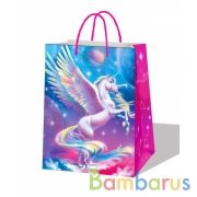 Пакет подарочный единорог 26*32*14см, глянцевый ИГРАЕМ ВМЕСТЕ в кор.150шт | фото №0