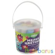 Мелки цветные асфальтовые для творчества, СМЕШАРИКИ 12 шт (6 цв), в ведре MultiArt в кор.24шт | фото №0