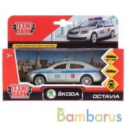 ТМ Технопарк. Машина металл "SKODA OCTAVIA ПОЛИЦИЯ" 12см, открыв. двери, инерц. в кор. в кор.2*36шт | фото №0