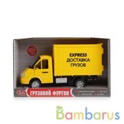 Машина инерц. фургон Доставка грузов, свет+звук, открыв. двери 9077-E в русс. кор. в кор.2*12шт | фото №0