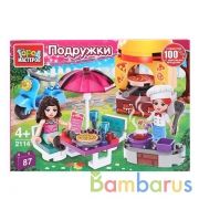 Конструктор "кафе пиццерия", с фигурками, 87дет. в русс. кор. Город мастеров в кор.2*40шт | фото №0