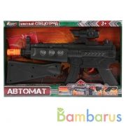 АВТОМАТ ИГРАЕМ ВМЕСТЕ НА БАТ. СВЕТ+ЗВУК, РУСС. ЧИП, ЛАЗЕР. ПРИЦЕЛ В РУСС КОР. 45*5*25СМ в кор.2*18шт | фото №0