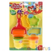 Набор теста для лепки MultiArt (2 цв теста, валик, 3 формочки) на блистере (русс. уп.) в кор.2*36шт | фото №0