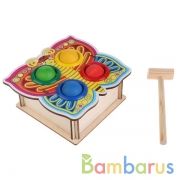 СТУЧАЛКА ЦВЕТНАЯ "БАБОЧКА", 4 ОТВЕРСТИЯ в кор.20шт | фото №0