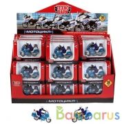 Модель металл МОТОЦИКЛ с фигуркой ПОЛИЦИЯ, 7 см, в ассорт. кор. Технопарк уп-36шт в кор.2*2уп | фото №0