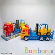 Трейлер инерц. с погрузчиком, цвет в ассорт. 3688 в пласт. в кор.2*36шт | фото №0