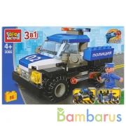 Конструктор "Город мастеров" полицейский пикап 3в1, 86дет. в русс. кор. в кор.80шт | фото №0