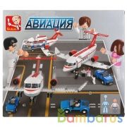 Конструктор пласт. самолет с фигурками, 275 дет. в русс. кор. 33*28,5*6,7см в кор.16шт | фото №0