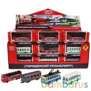 Модель металл 2-эт.автобус/вагон/троллейбус/автобус 7,5см, в асс. в кор Технопарк уп-36шт в кор2*4уп | фото №0