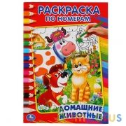 Домашние животные. (Раскраска по номерам, А5). Малый формат. 145х210мм. 16 стр. Умка в кор.50шт | фото №0