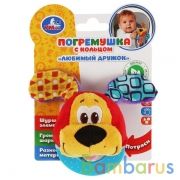 Текстильная игрушка прорезыватель собачка на карт. в пак. (русс. уп.) "Умка" в кор.375шт | фото №0