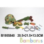 Набор оружия пистолет+каска+нож+аксесс. в сетке в кор.2*48шт | фото №0