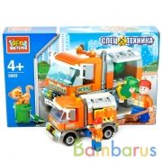 КОНСТРУКТОР "ГОРОД МАСТЕРОВ" МУСОРОВОЗ, С ФИГУРКОЙ В РУСС. КОР. в кор.2*18шт | фото №0