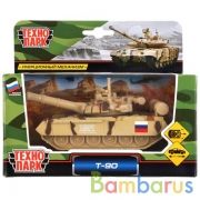 Модель металл ТАНК Т-90, 12 см, подвиж. дет., инерц.,кор. Технопарк в кор.2*24шт | фото №0