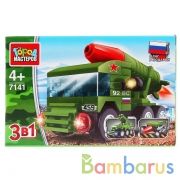 Конструктор машина с ракетой 3в1, 67 дет. Город мастеров в кор.80шт | фото №0