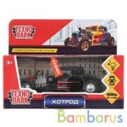 Машина "Технопарк" металл. инерц. "ХОТРОД" 12см, свет+звук, цвет в ассорт. в русс. кор. в кор.2*36шт | фото №0
