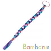 Аксесс д/девочек ЭНЧЕНТИМАЛС резинка с косой (розовый/фиолет/бирюзовый) МИЛАЯ ЛЕДИ уп-10шт в кор50уп | фото №0