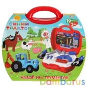 Набор инструментов Синий ТРАКТОР чемодан, 24*10,5*24см ИГРАЕМ ВМЕСТЕ в кор.2*18шт | фото №0