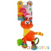 Текстильная игрушка погремушка котик подвеска с вибрацией на блистере Умка в кор.125шт | фото №0