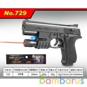 Пистолет (п) с лазер. прицелом, с фонарем, с пульками 729 в пак. в кор.2*120шт | фото №0